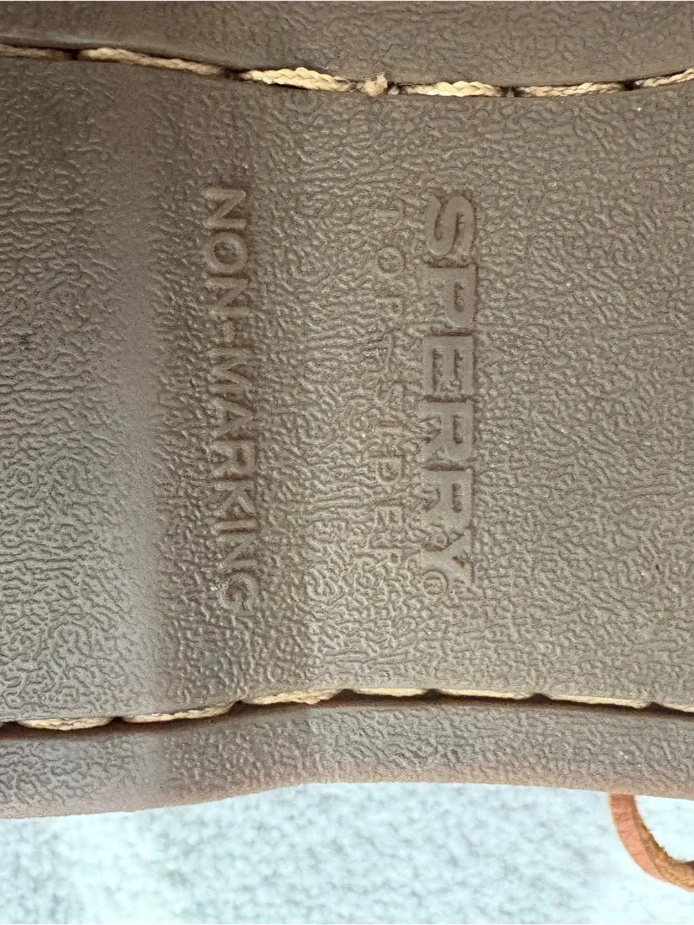 Sperry top slider authentic original STS10467 men’s 10.5W leather boat shoes tan